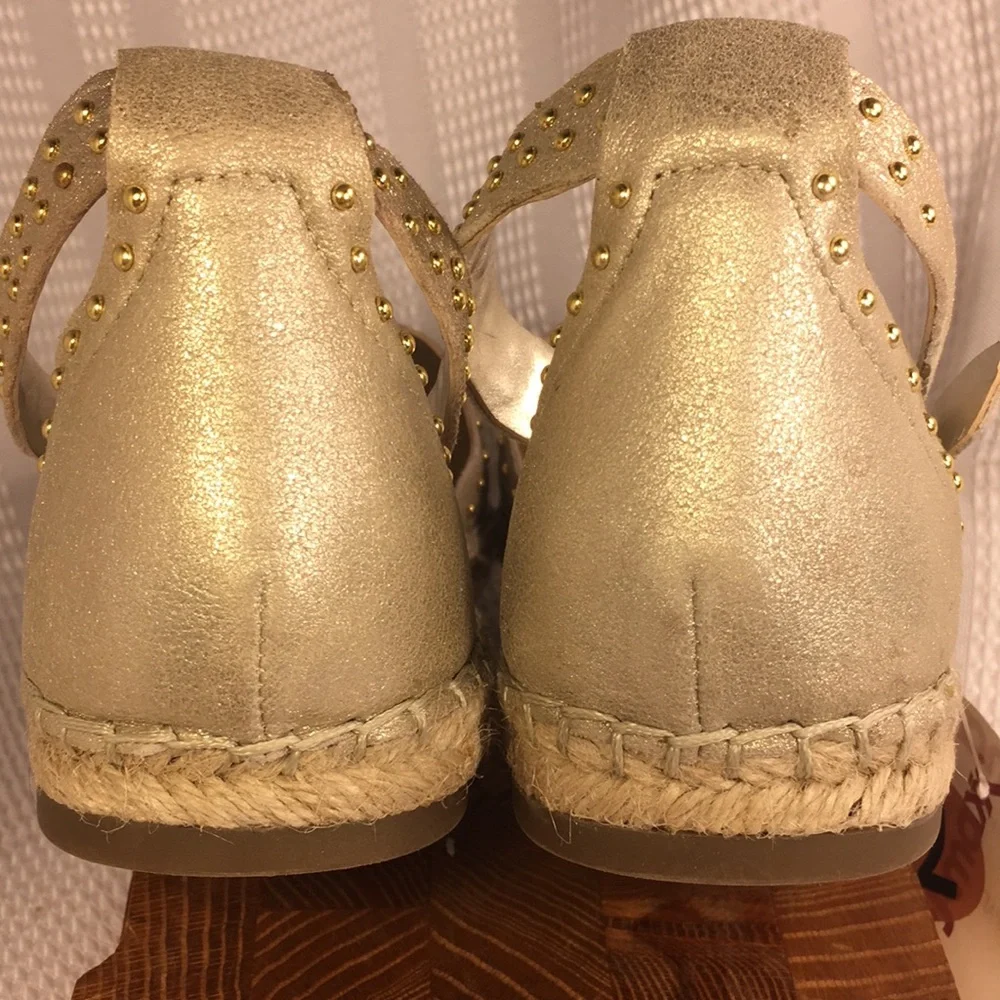 NWT Marc Fisher leather espadrilles ankle strap